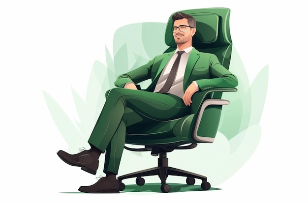 Man-with-sitting-office